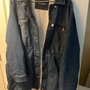 Steve Madden Blue Denim Jacket with Cream Sherpa Lining